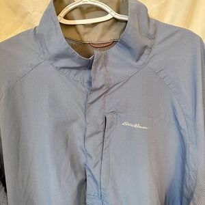 Eddie Bauer Sport Shop Blue Mens XL Vented Fishing Long Sleeve Shirt Outdoor